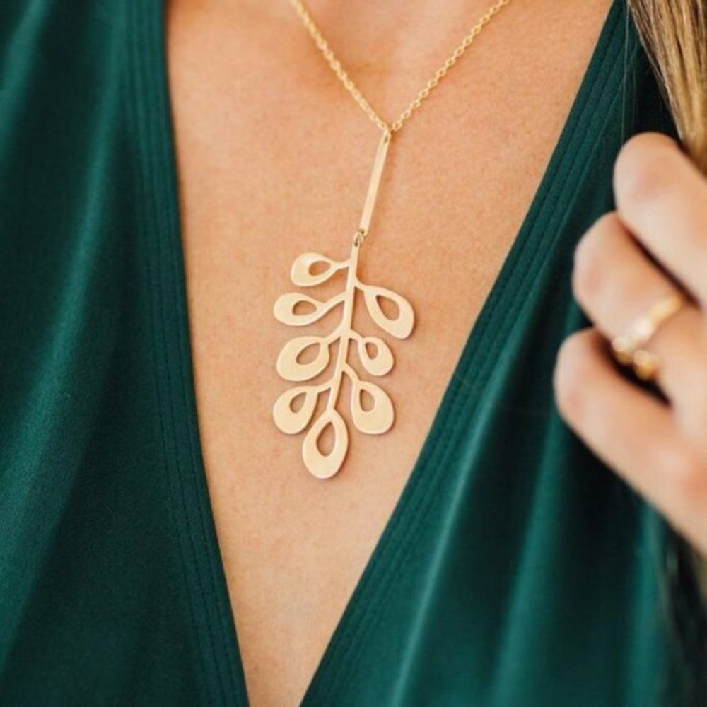 Holly Necklace Plated in 14k Gold or Rhodium